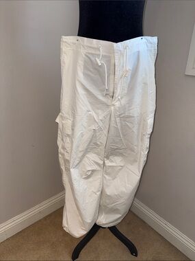 GAP White Cargo Drawstring Trousers